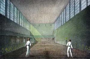 Prints of A match is played at Lords Court, London. Date: circa 1860 Sport Prints: Real Tennis at Lord's: A Vintage Print circa 1860