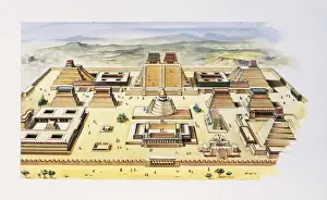 Drawing Prints: Reconstruction of Templo Mayor in Mexico-Tenochtitlan Print