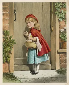 Classic Fairy Tale Images Prints: Red Riding Hood Knocks