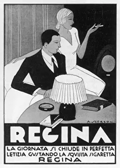 Vintage Cigarette Advertisements Prints: Regina Cigarettes