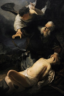 Rembrandt (1606-1669) Dutch painter and etcher. The Sacrifi Rembrandt (1606-1669) Dutch painter and etcher. The Sacrifi