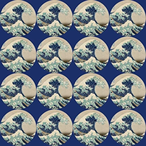 Repeating Pattern - Hokusai Great Wave - Circles Repeating Pattern - Hokusai Great Wave - Circles