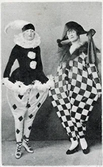 Revellers in pierrot costumes at the Chelsea Arts Club Dazzle Ball held at the Albert Revellers in pierrot costumes at the Chelsea Arts Club Dazzle Ball held at the Albert