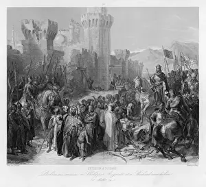 Print of Richard I at Acre, Third Crusade