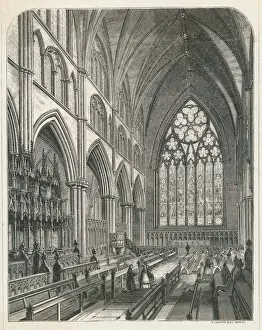 Cathedral Prints: Ripon Cathedral Interior Print: Gothic Choir Stalls