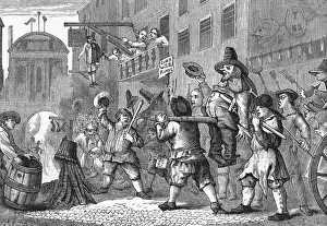 19th Century Print: Roasting the Rumps in Fleet Street