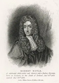 Robert Boyle Print: Engraved Portrait of the Irish Scientist