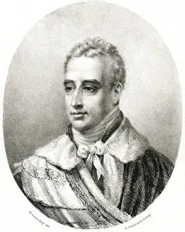 Prints of Robert Stewart, Viscount Castlereagh, 2nd Marquess of Londonderry (1769-1822) - Irish and British statesman. Date: circa 1820 Londonderry Prints: Robert Stewart, Viscount Castlereagh Print circa 1820