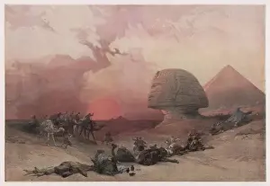 Gizeh Pyramids Print at Sunset