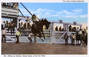 Rodeo scene at Cheyenne, Wyoming, USA Rodeo scene at Cheyenne, Wyoming, USA