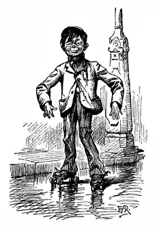 Children's Leisure Activities Prints: Roller-Skating Urchin