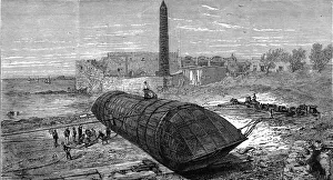 Rolling the Obelisk Ship Cleopatra down the Alexandra Beac Rolling the Obelisk Ship Cleopatra down the Alexandra Beac