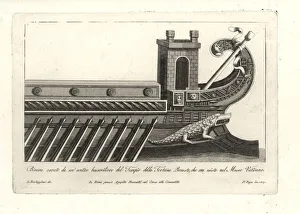 Roman bireme with crocodile on the stern Roman bireme with crocodile on the stern