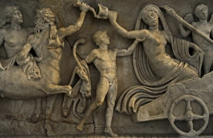 Roman sarcophagus. About 140 AD. Marriage of Dionysus and Ad Roman sarcophagus. About 140 AD. Marriage of Dionysus and Ad