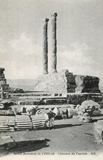 Roman site of Timgud - Algeria - Columns of the Capitol Roman site of Timgud - Algeria - Columns of the Capitol