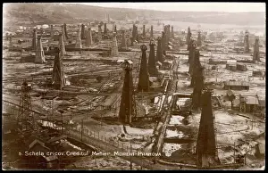 Prints of Birds eye view of the oilfield of the Creditu Minier Moreni-Prahova Romania Prints: Romanian Oilfield Birds Eye View Print