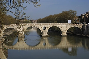 Rome. Sisto Bridge on the river Tiber Rome. Sisto Bridge on the river Tiber
