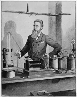 German Physicist Biography Prints: Rontgen / Hodgson / Lab