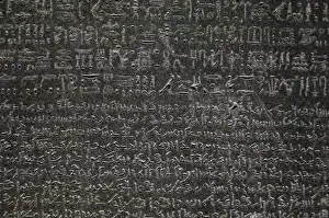Print of The Rosetta Stone: Fragment in Hieroglyphic and Demotic Script
