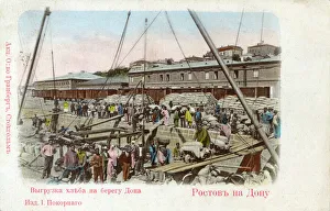 Rostov on the Don River, Russia - Unloading grain Rostov on the Don River, Russia - Unloading grain