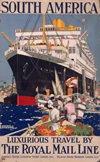 Royal Mail Line Poster Print: South American Harbour Scene