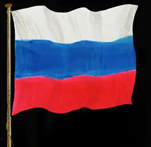 Coloured Lantern Slides Prints: Russian Flag