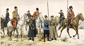 Russian Imperial Guard Prints: Russian Guards & Cossack