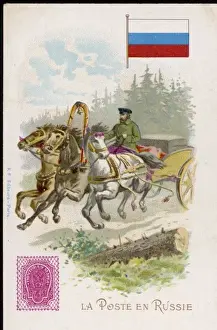 Russian Countryside Landscapes Prints: Russian Postman