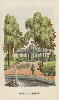 Framed Print : Rustic Arbor Print c1870 Framed Print : Rustic Arbor Print c1870