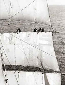 Sailors in the rigging, Finnish ship Herzogen Cecilie, 1933 Sailors in the rigging, Finnish ship Herzogen Cecilie, 1933