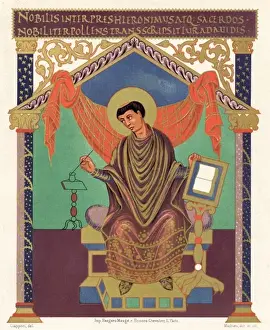 Medieval Art Prints: Saint Jerome Writing