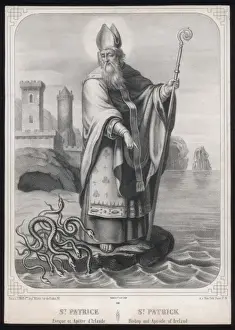 Saint Patrick Drives the Snakes Out of Ireland Print