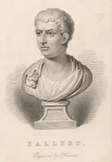 Ancient Roman History Prints: Sallustius, Bust