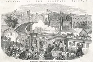 Victorian Railway History Prints: Saltash Viaduct Opened
