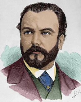 Salvador Albacete (1827-1890). Colored engraving Salvador Albacete (1827-1890). Colored engraving