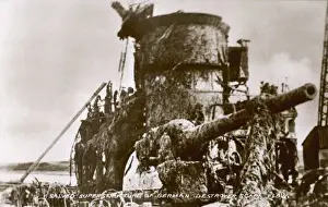 World War II Naval History Prints: Salvaged Destroyer