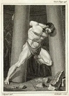 Bible Story Illustration Prints: Samson Destroys Temple