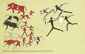 San Bushmen rock painting, Lesotho, Southern Africa San Bushmen rock painting, Lesotho, Southern Africa
