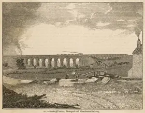 Viaduct Prints: Sankey Viaduct Print: Liverpool to Manchester Railway