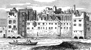 1650 Print of the Savoy Hospital from the River Thames