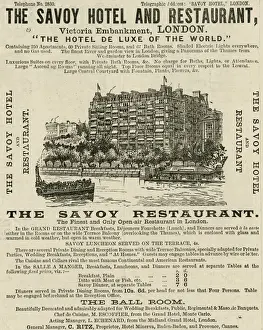 Savoy Hotel Advert Print - "Hotel De Luxe of the World"