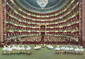 Theatres Prints: Scala Theatre Print - Milan, Italy circa 1940s