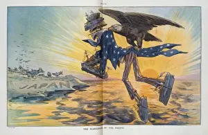 Puck Magazine Cartoons Online Prints: The scarecrow of the Pacific