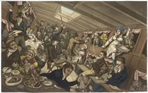 Below Decks Print: Unsettling Seasickness on a Turbulent Voyage