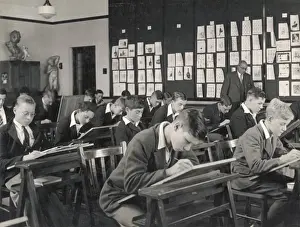 Vintage Classroom Scene Prints: School Art Class