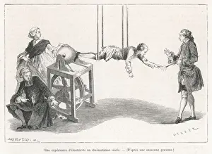 Electrical Experiments Print of Nollet Conducting Electricity