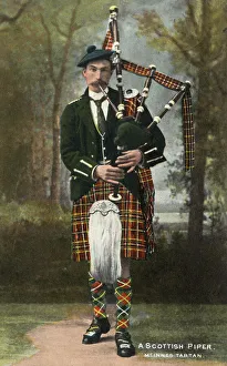 A Scottish Piper wearing McInnes Tartan A Scottish Piper wearing McInnes Tartan