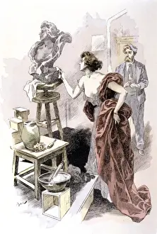 Historical Female Artists Prints: Her Sculptured Self