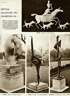 Sculptures on display as part of the Festival of Britain Sculptures on display as part of the Festival of Britain