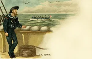 British Naval Officer Prints: Seaman aboard ship